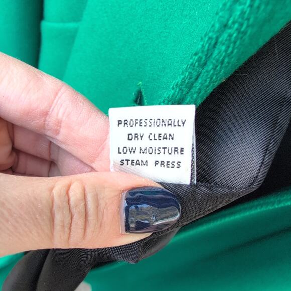 Vintage La Vogue Made In USA 100% Pure Wool Pea Coat Emeral Green Women's Large - Picture 6 of 10